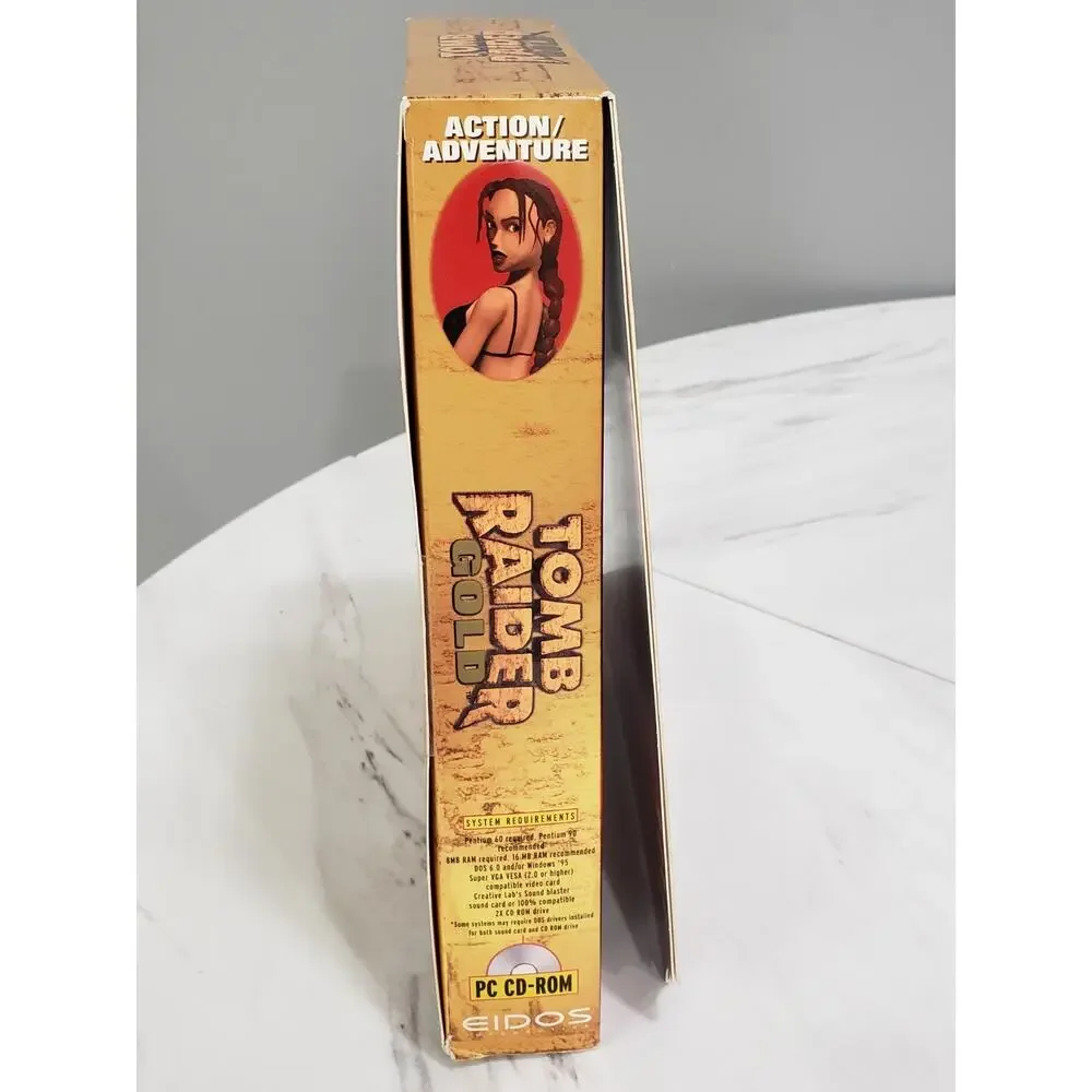 Tomb Raider Gold Trapezoid Big Box Sealed‎ 1998 PC CD Rom